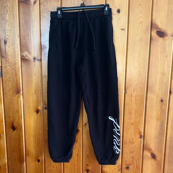 PINK Victoria's Secret Pants - Black Sweatpants with White Logo pink Victoria’s Secret jogger baggy sweatpants